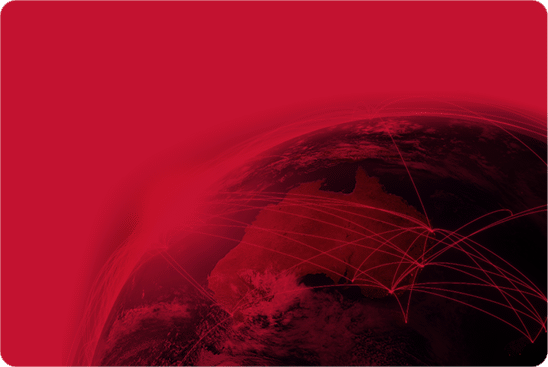 Australia with network representing major air traffic routes. Elements of this image furnished by NASA.