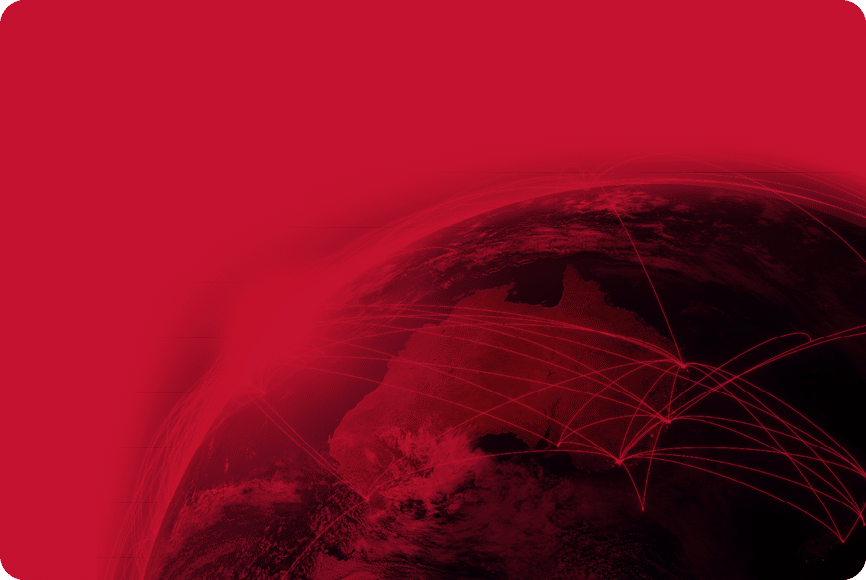 Australia with network representing major air traffic routes. Elements of this image furnished by NASA.